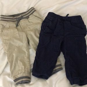 2 Pairs 12 Month Lined Pants